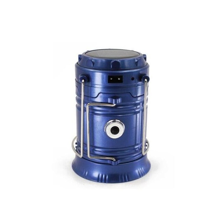 Lanterne LED solaire camping bleue