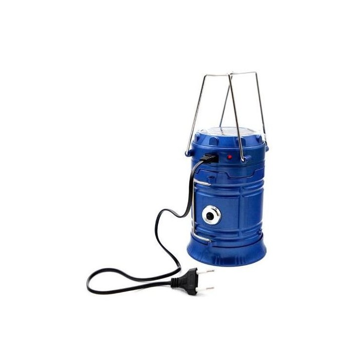 Lanterne LED solaire camping bleue